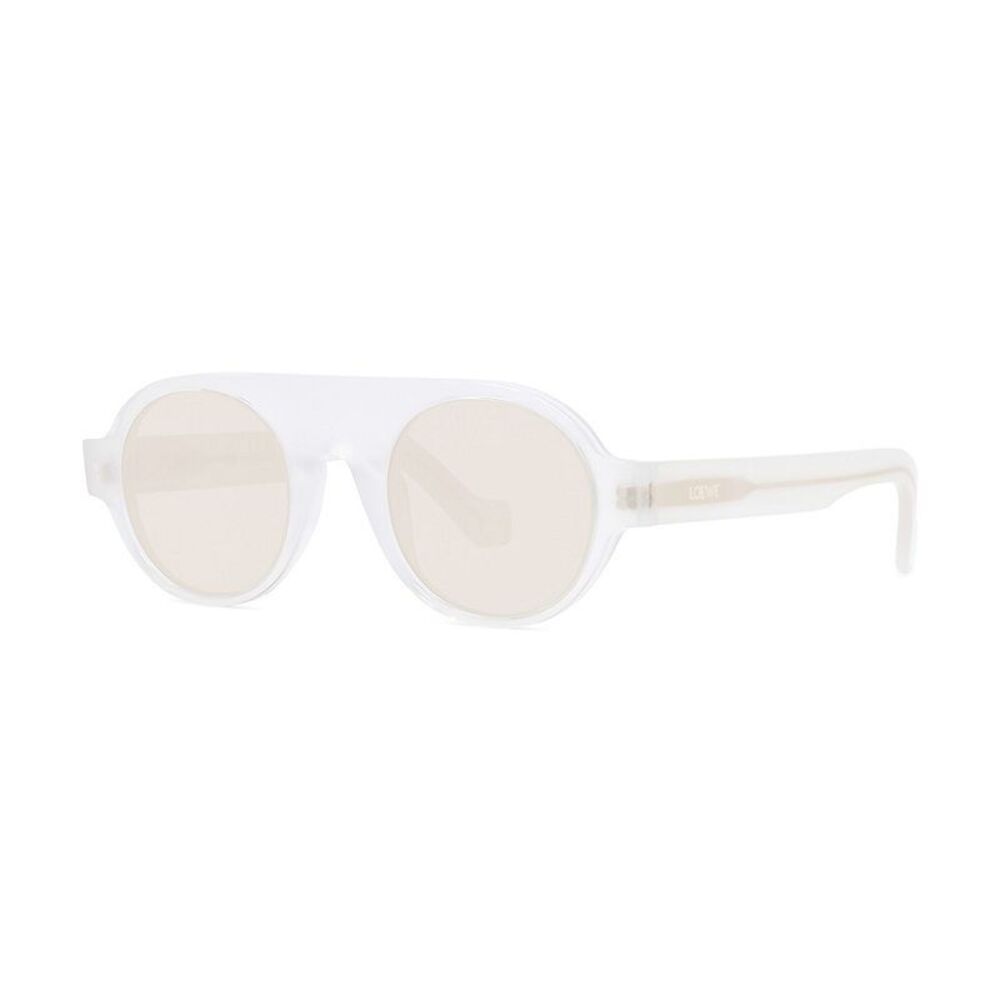 Loewe Sunglasses Round Full Rim, Translucent White Frame and Brown Lens